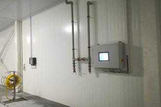 Watering system control computer installed on the wall