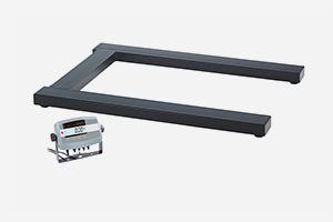 U frame pallet scale OHAUS VE series on a grey background